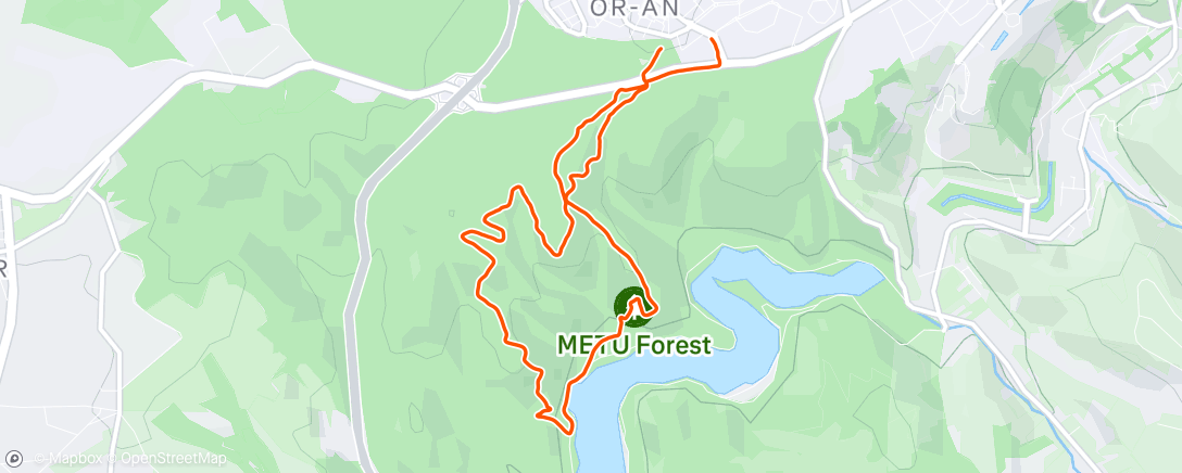 Map of the activity, Afternoon Run