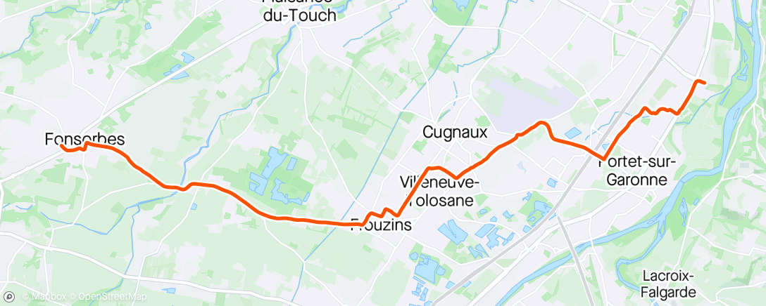 「Vélo en soirée」活動的地圖