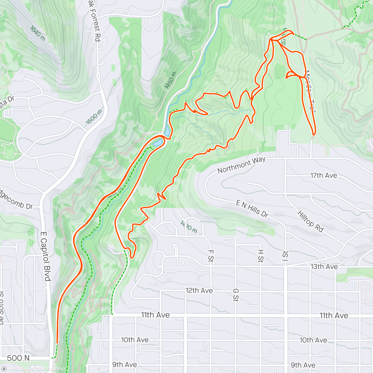 Map of the activity, lil pedal with Hayden and his new bike.