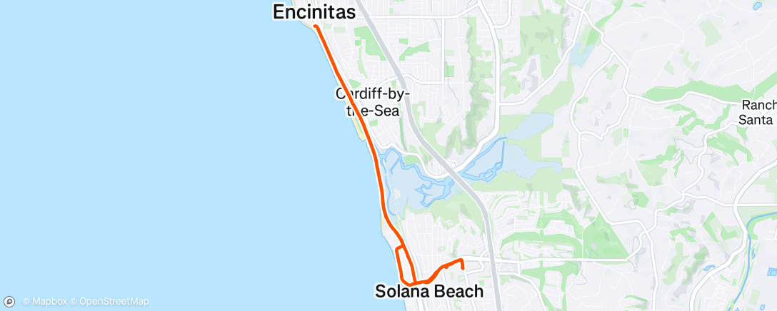 Map of the activity, Solana Beach to Swami's Beach