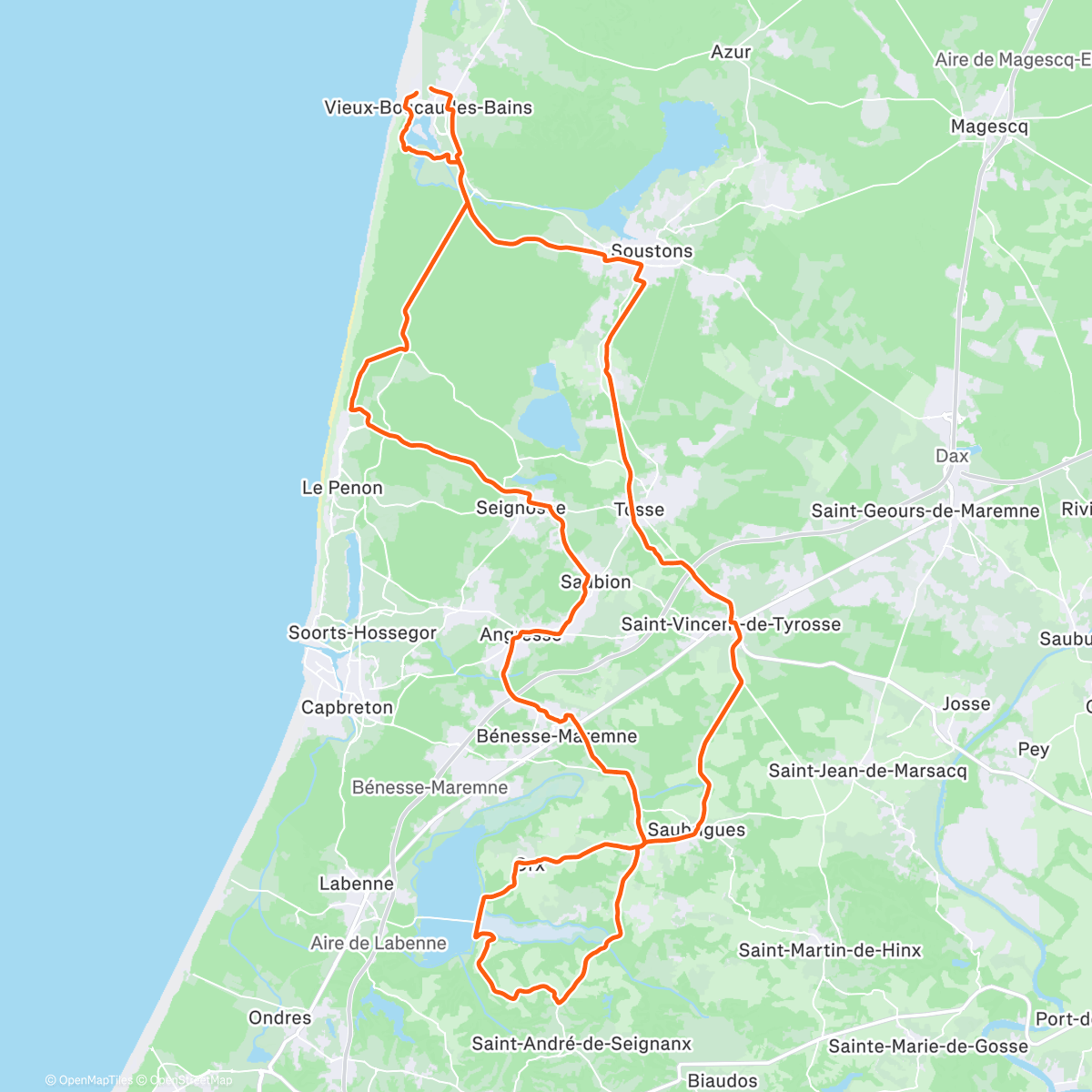 Map of the activity, Vélodyssée lover 🍃🐚🌲