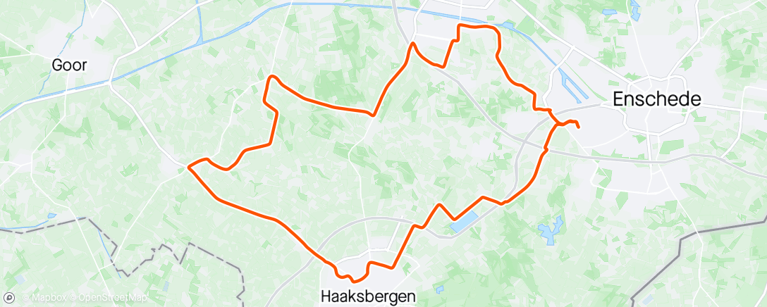Map of the activity, Middagrit rondje Hengevelde...