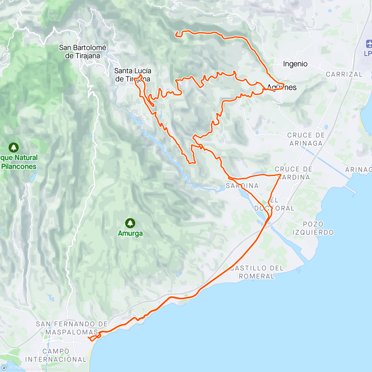 Map of the activity, GC.4 🏝️ Santa Lucía de Tirajana-Barranco de Guayadeque