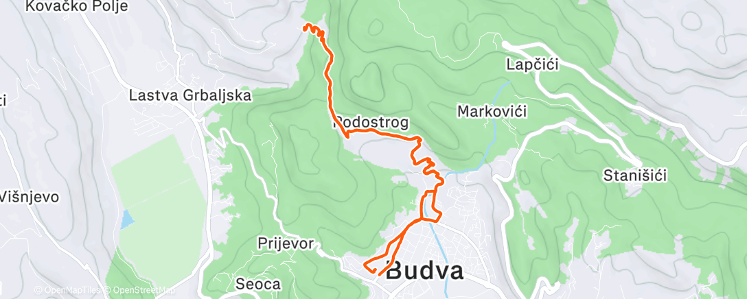 Map of the activity, Morning Run