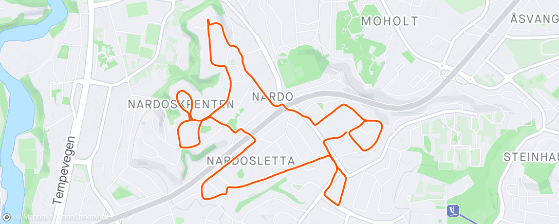 Map of the activity, 30 min jogg i solen 🌞😎