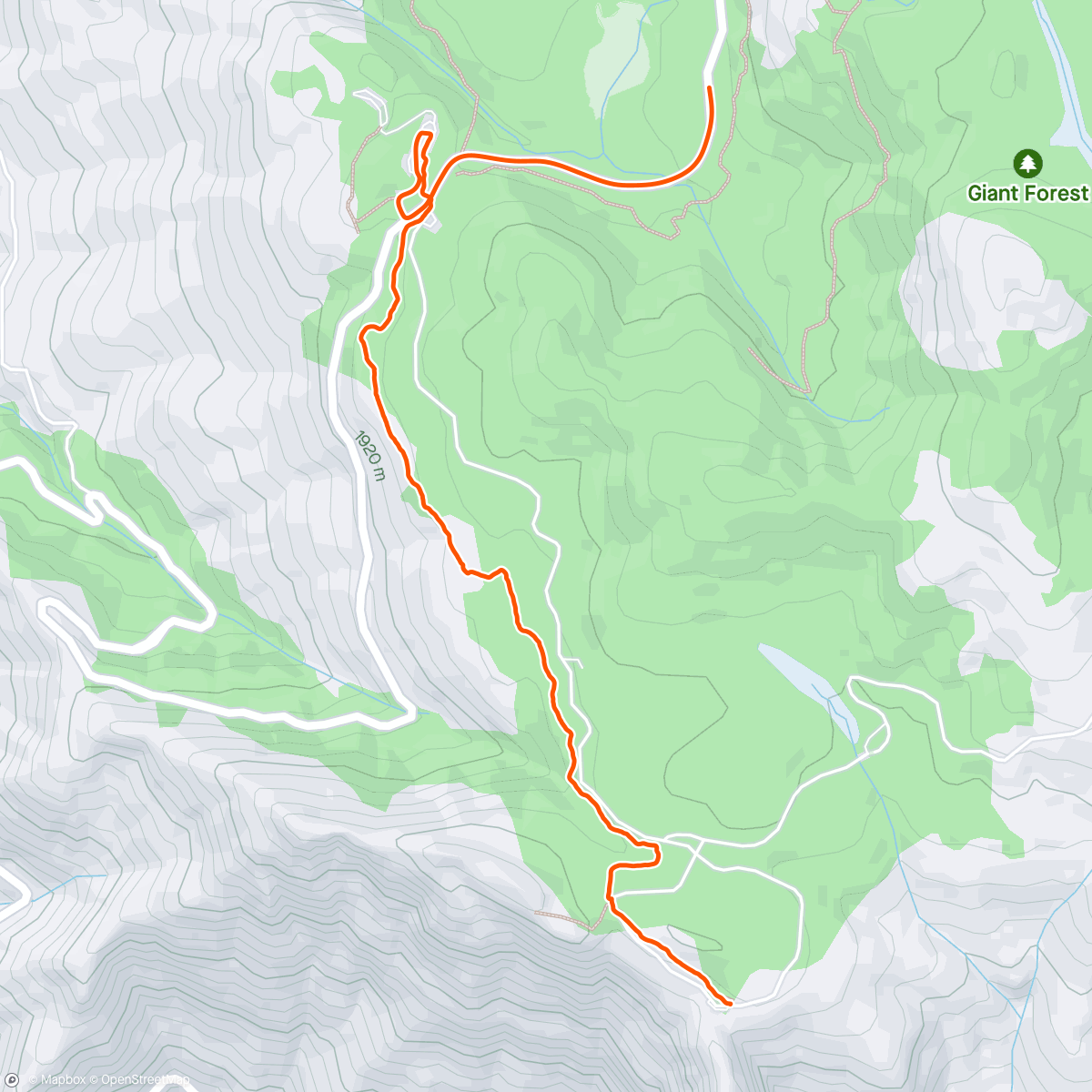 Map of the activity, Moro Rock Trail