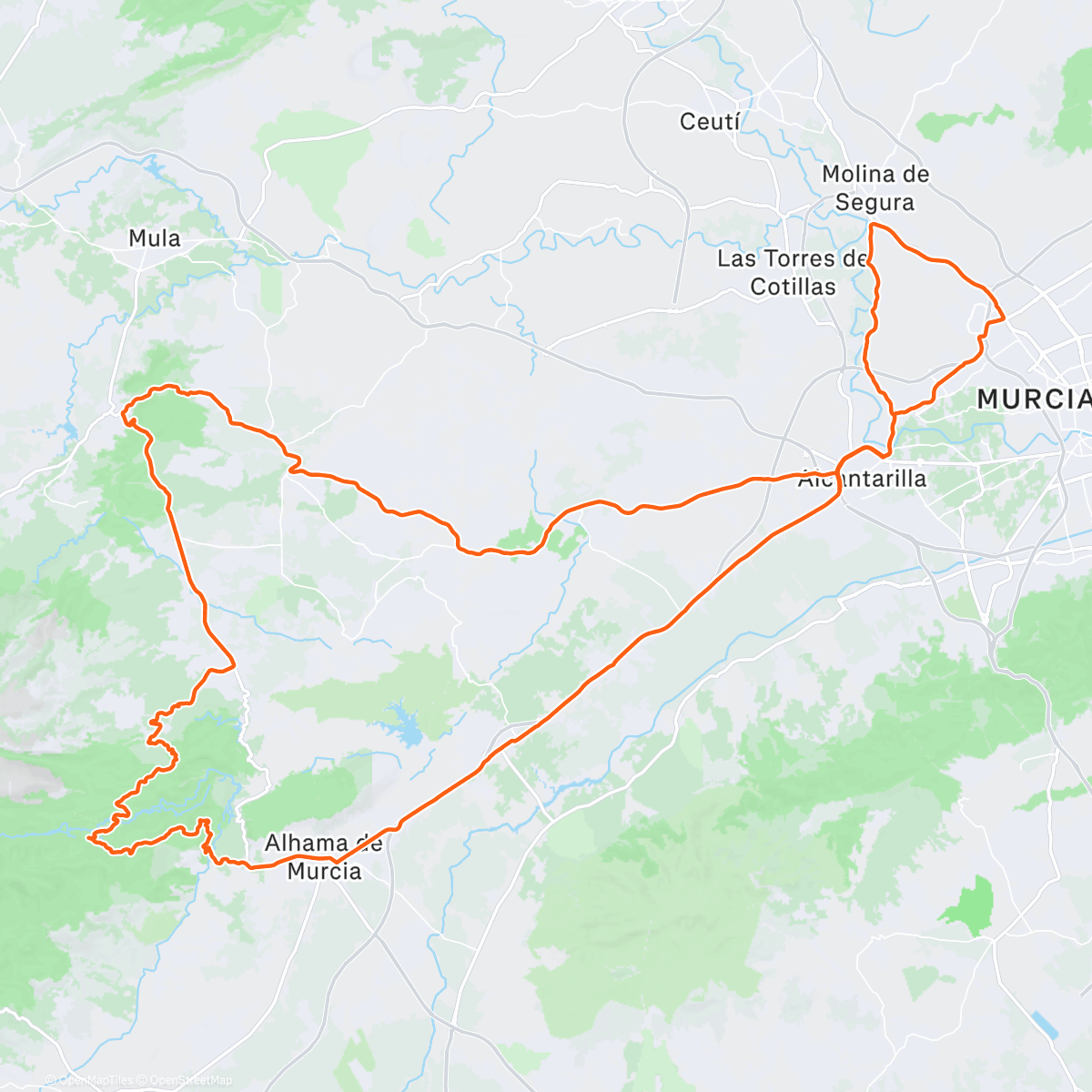 Mappa dell'attività Bicicleta por la mañana