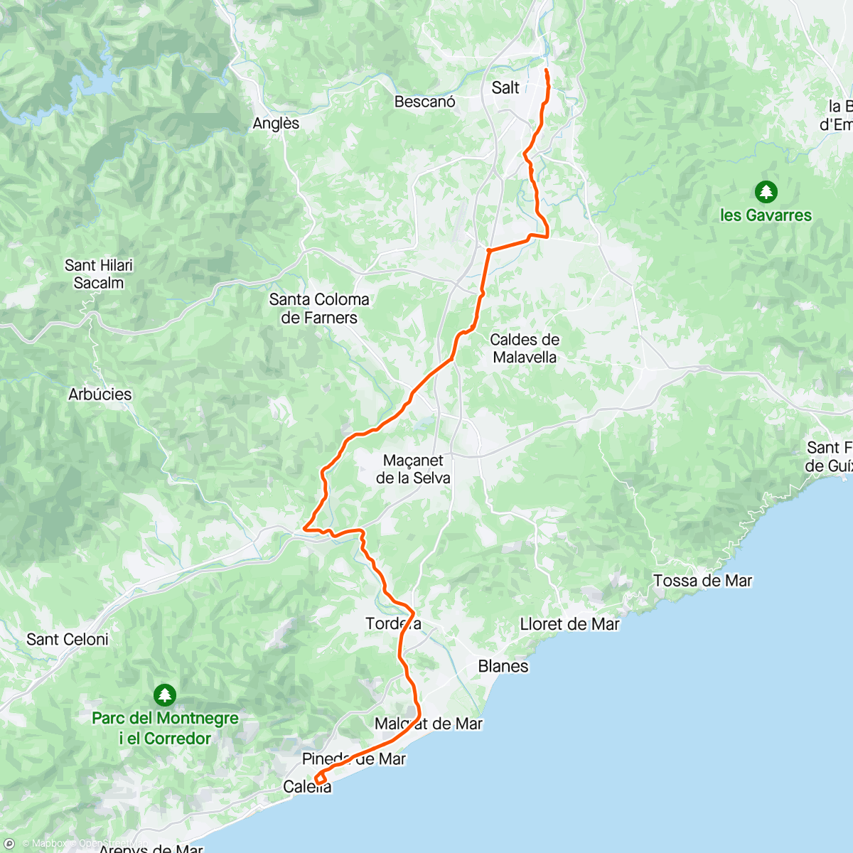 Mapa da atividade, Costa Brava - Girona