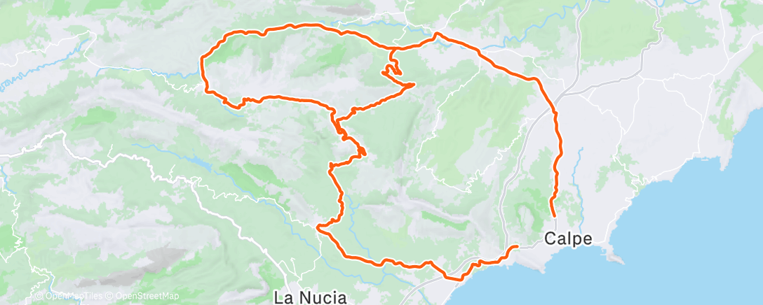 Map of the activity, Ciclismo