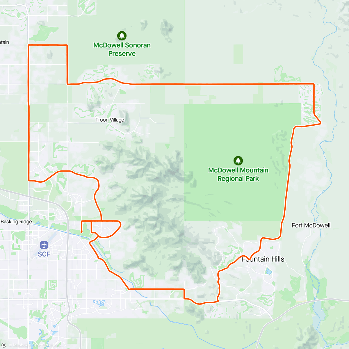 Map of the activity, Tour De Scottsdale