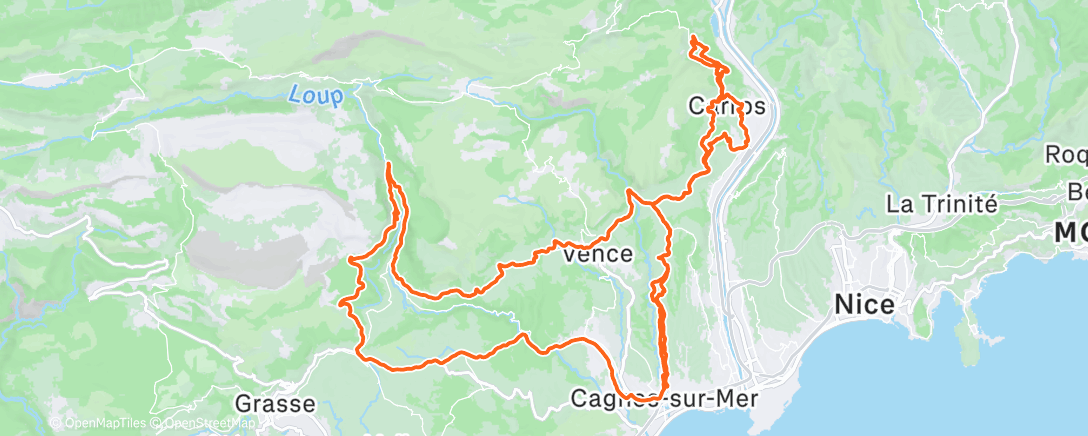 Карта физической активности (Sortie vélo le midi)