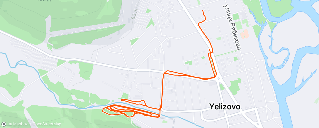 Map of the activity, Afternoon Run