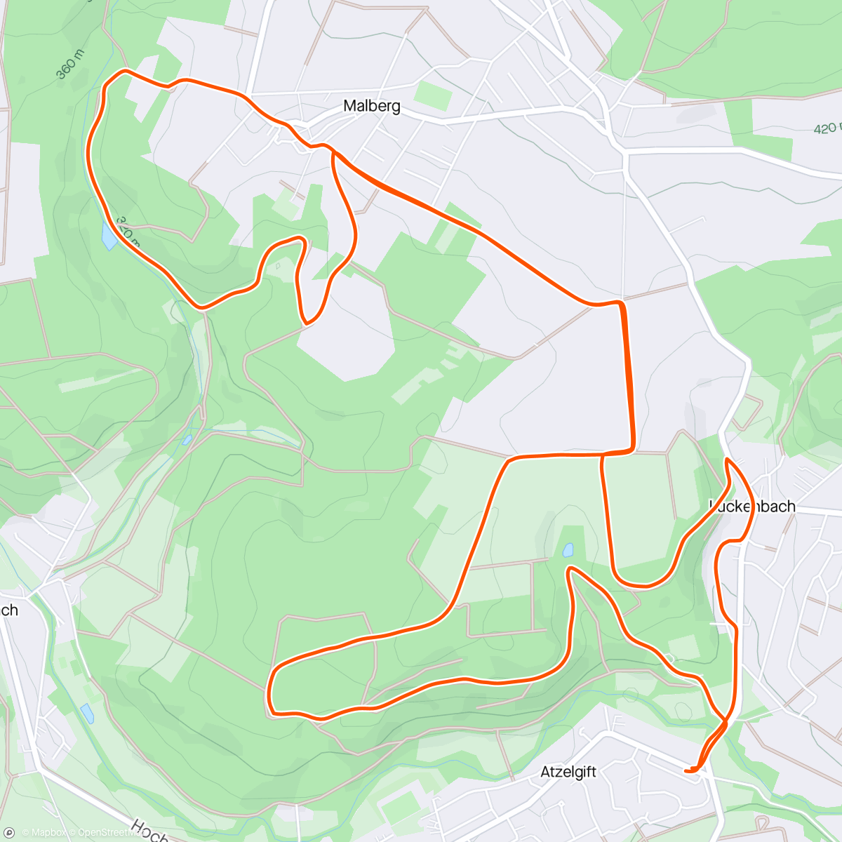 Map of the activity, Father and Son Run
