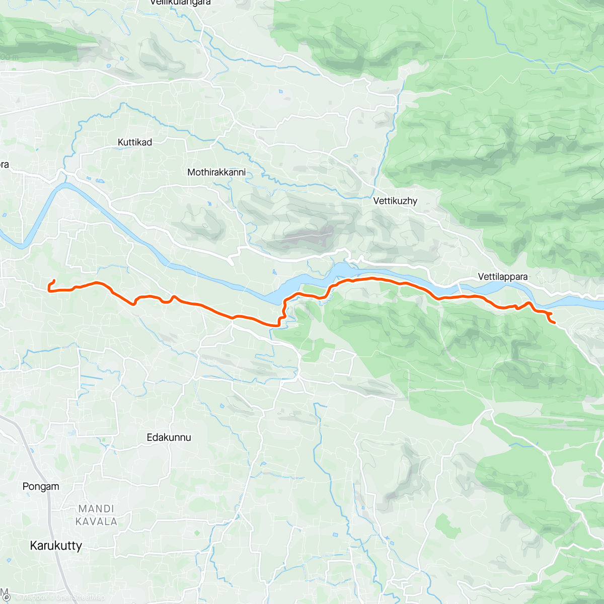 Map of the activity, Vettilappara Ride