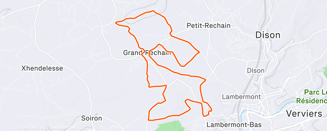 Map of the activity, Morning Trail Run