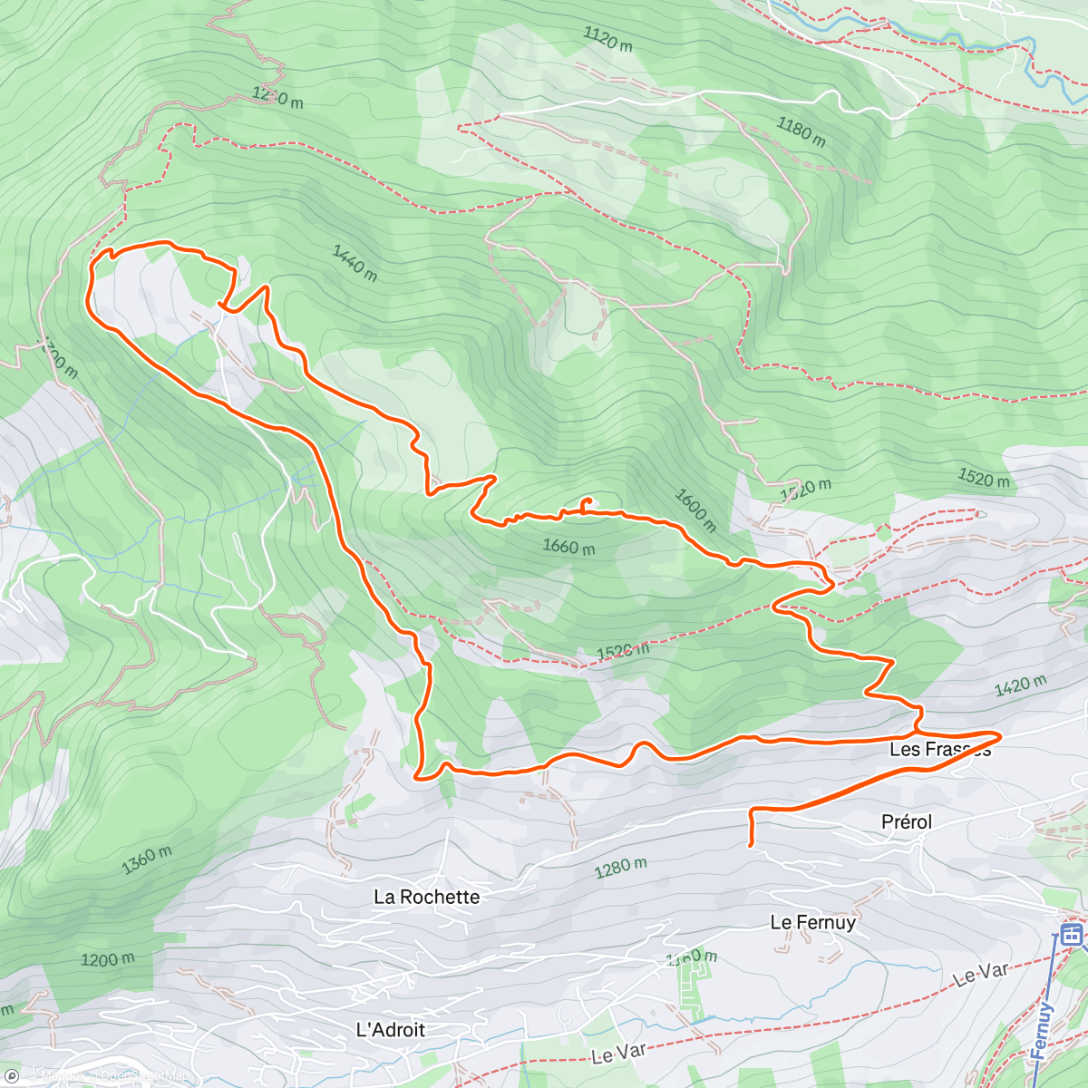 Mapa da atividade, Salomon Winter Camp Day 3