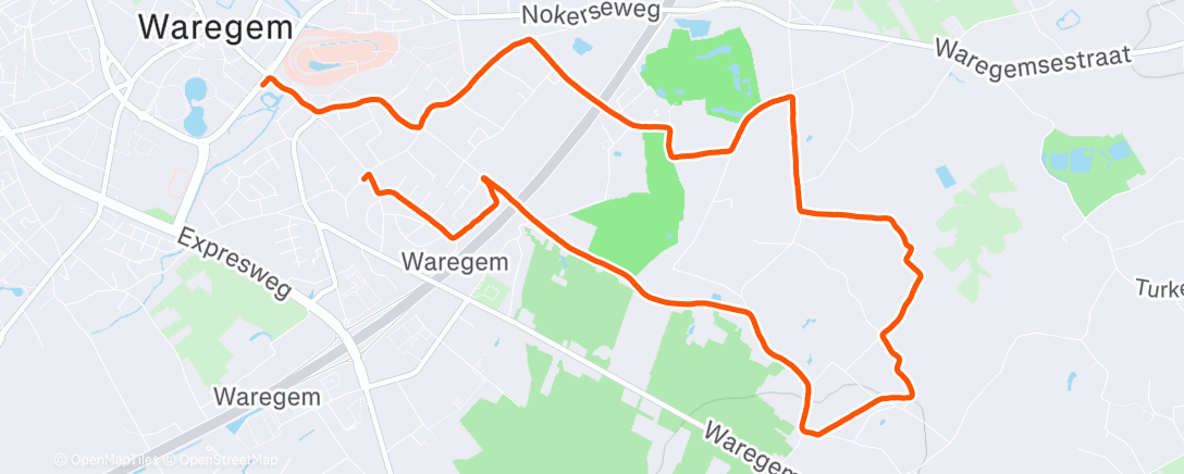 Map of the activity, Avondloop