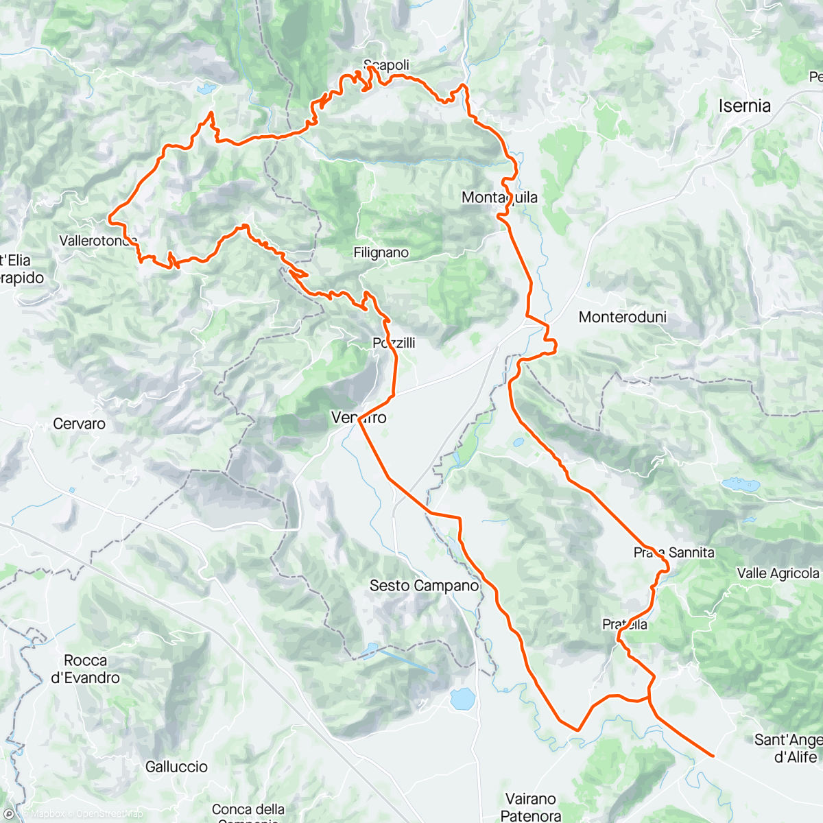 Map of the activity, Giro Campania Lazio Molise