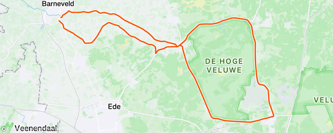 Map of the activity, Evening Ride