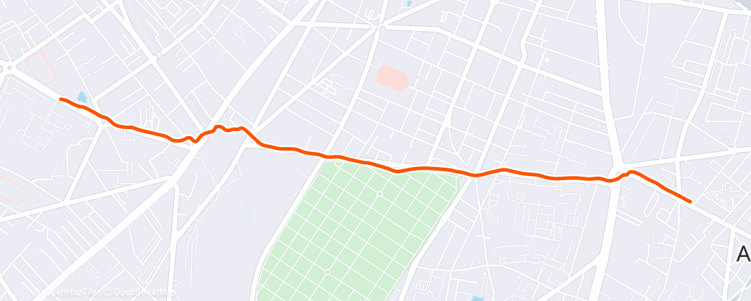 Map of the activity, Course à pied en soirée