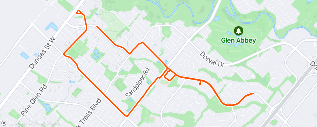 Map of the activity, BE Workout