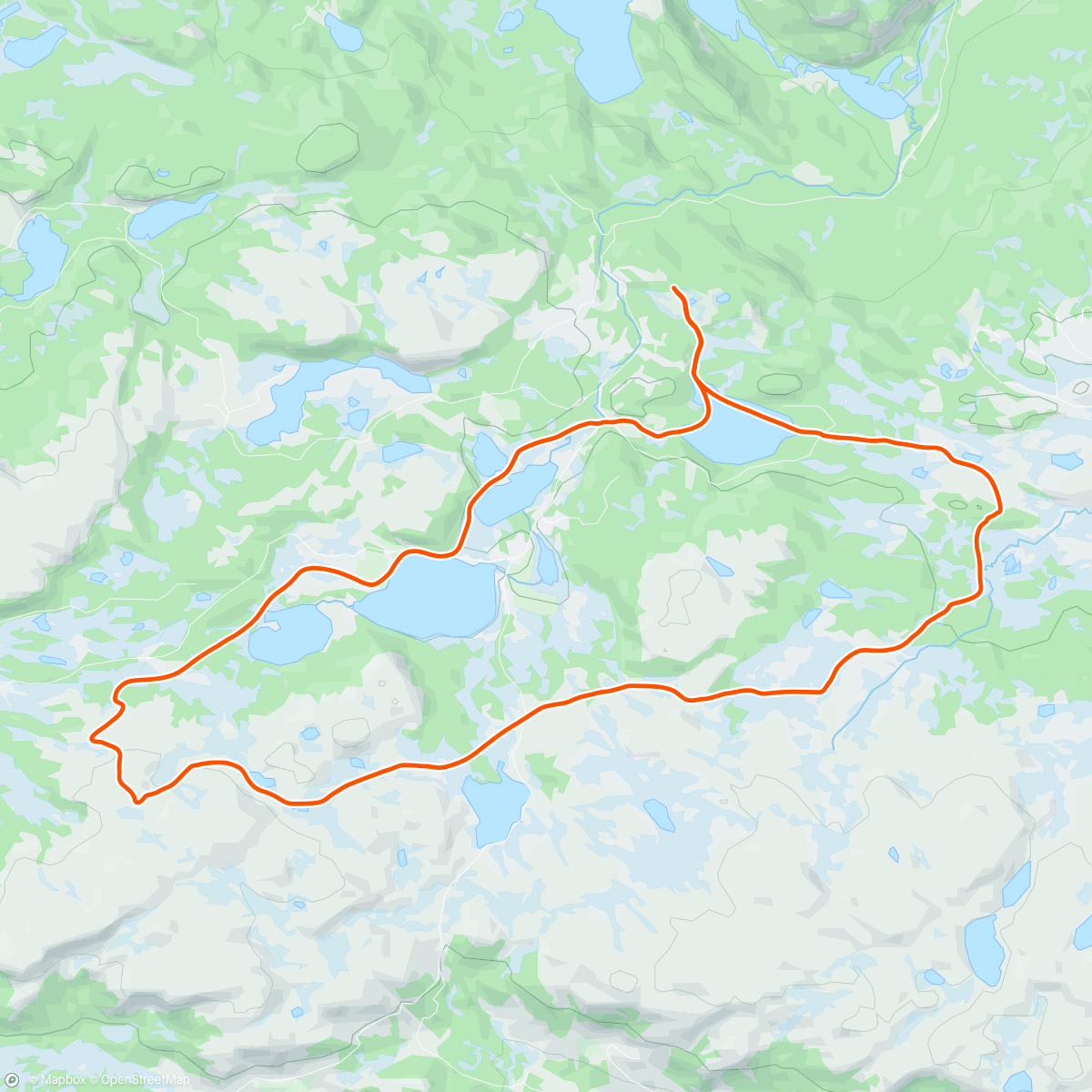 活动地图，Rundt Fiskebufjell, opp i Hollastølsfjellene🌞