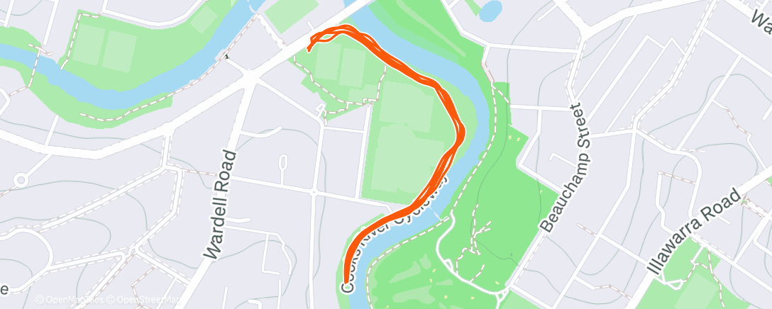 Map of the activity, Morning Run