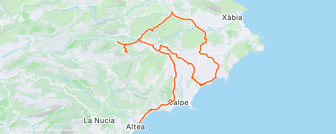 Map of the activity, Pedalata mattutina