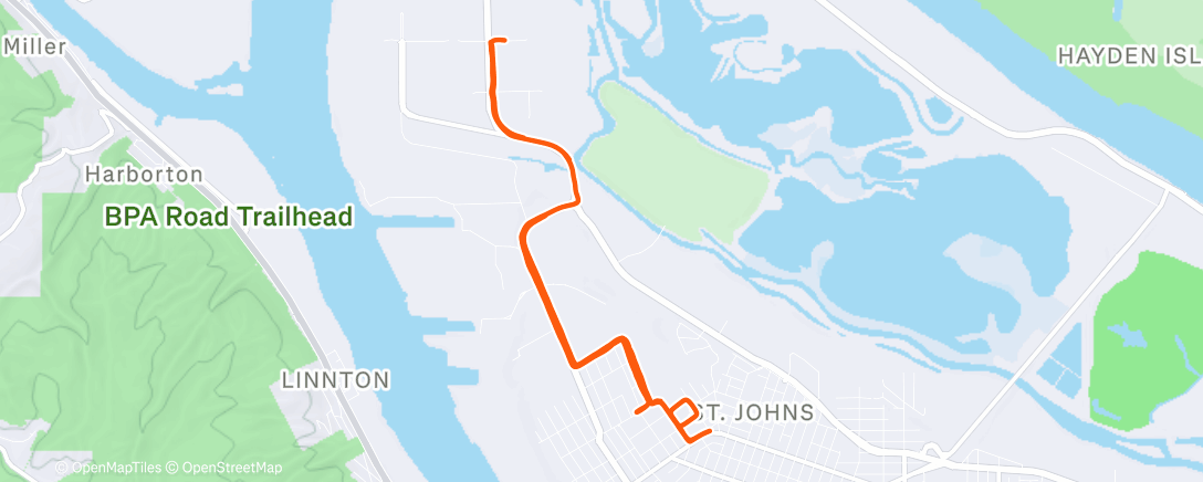 Map of the activity, Lunch Run