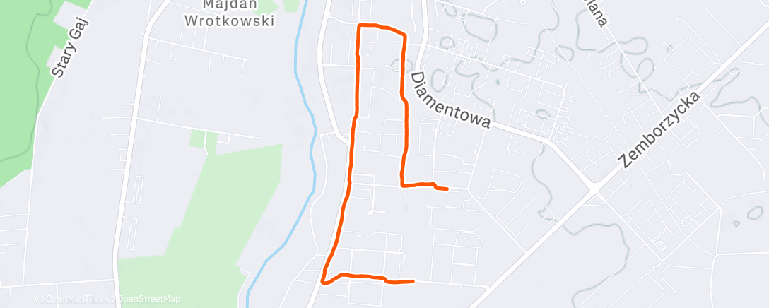 Map of the activity, Afternoon Run
