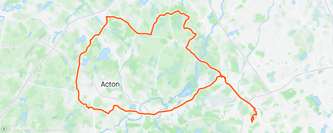 Map of the activity, NEBC Saturday Short Slow ride