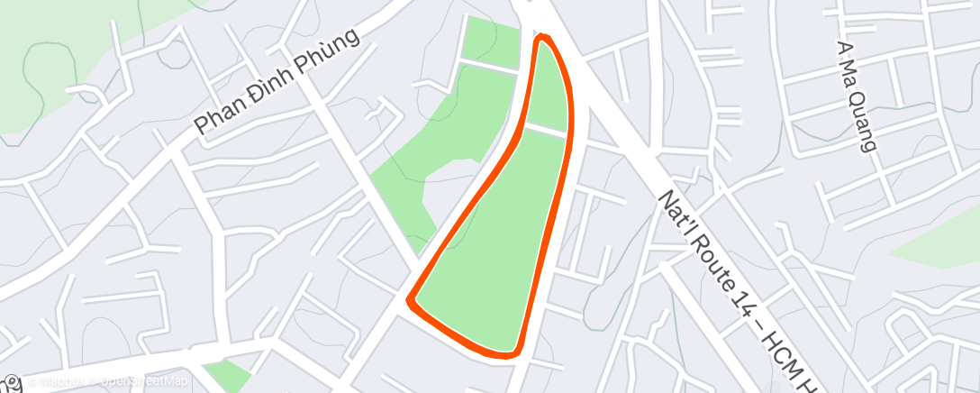 Map of the activity, Afternoon Run