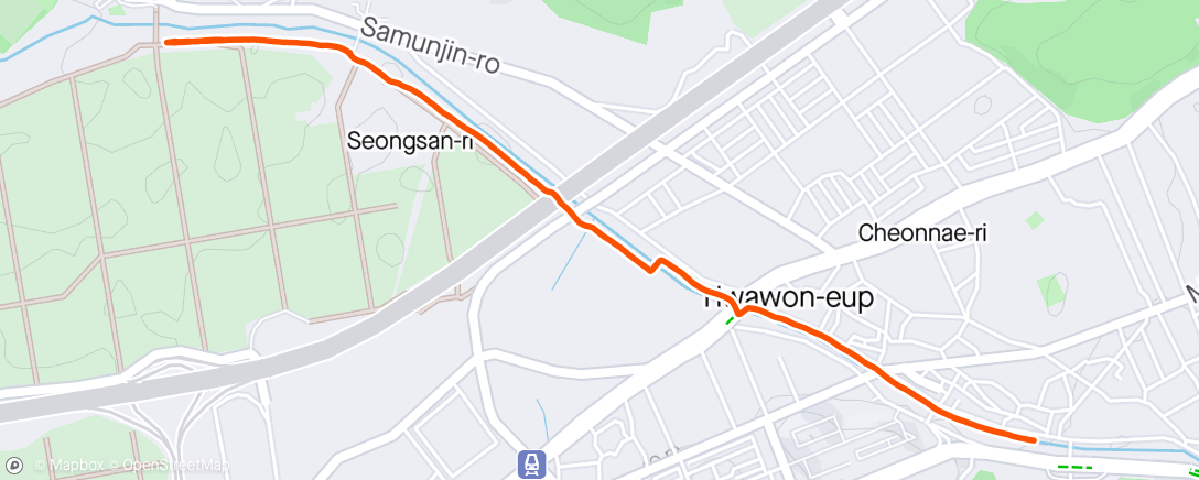 Map of the activity, Sunday Evening Run