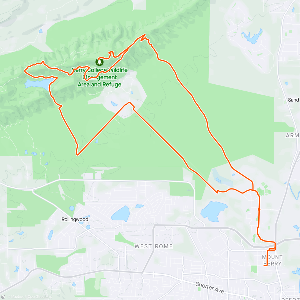 Map of the activity, Evening Ramble