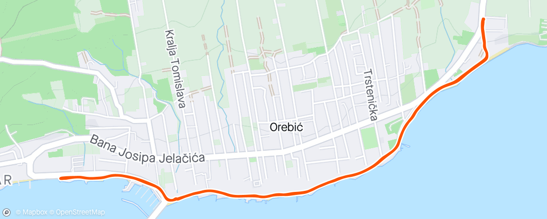 Map of the activity, Orebić Walk