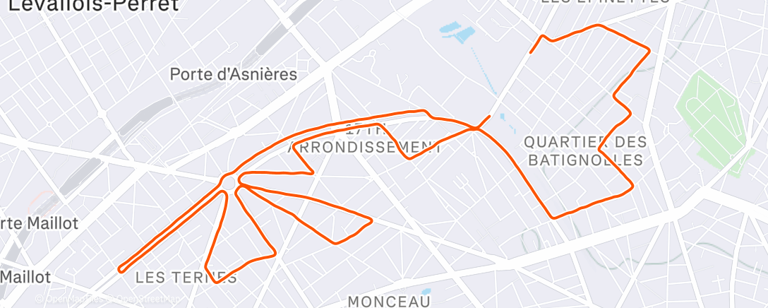 Map of the activity, Carrera de mañana