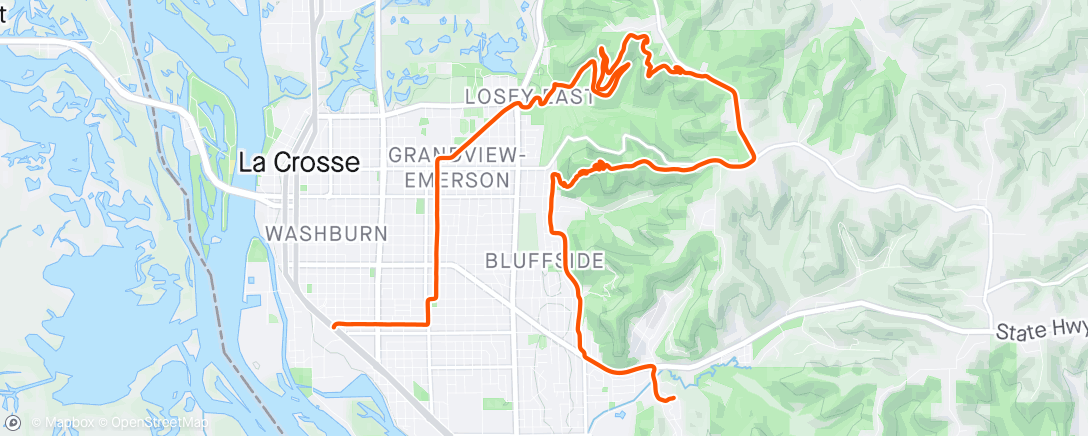 Map of the activity, Dirt Commute