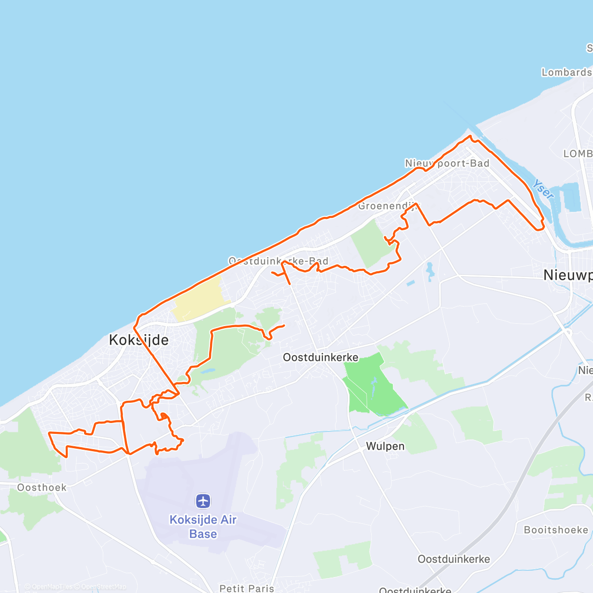 Map of the activity, Afternoon Ride