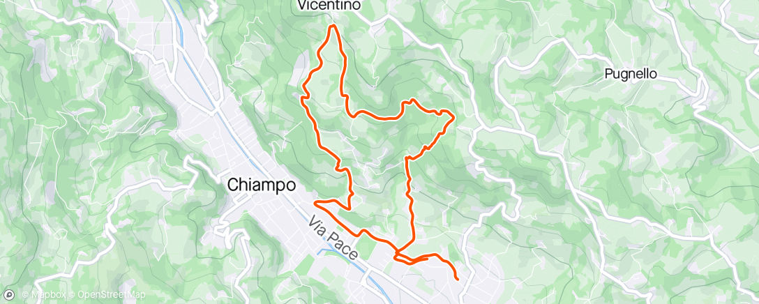 Map of the activity, Easy Trail Run