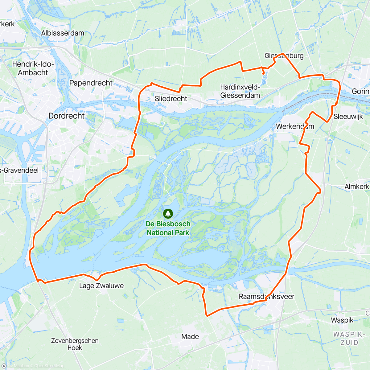 「Rondje Moerdijk」活動的地圖