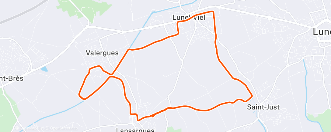 Map of the activity, Afternoon Run