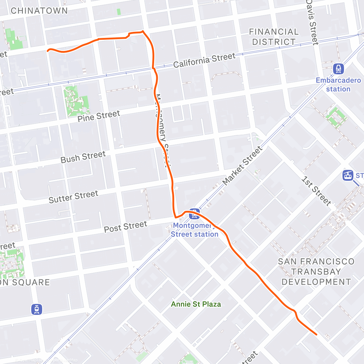 Map of the activity, Night Walk