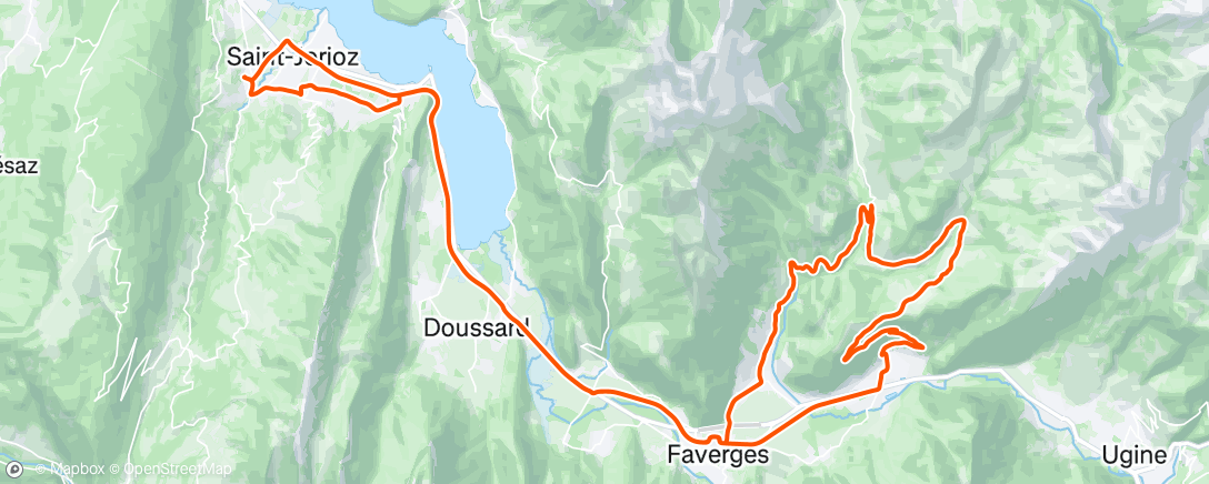 Map of the activity, Lunch Ride