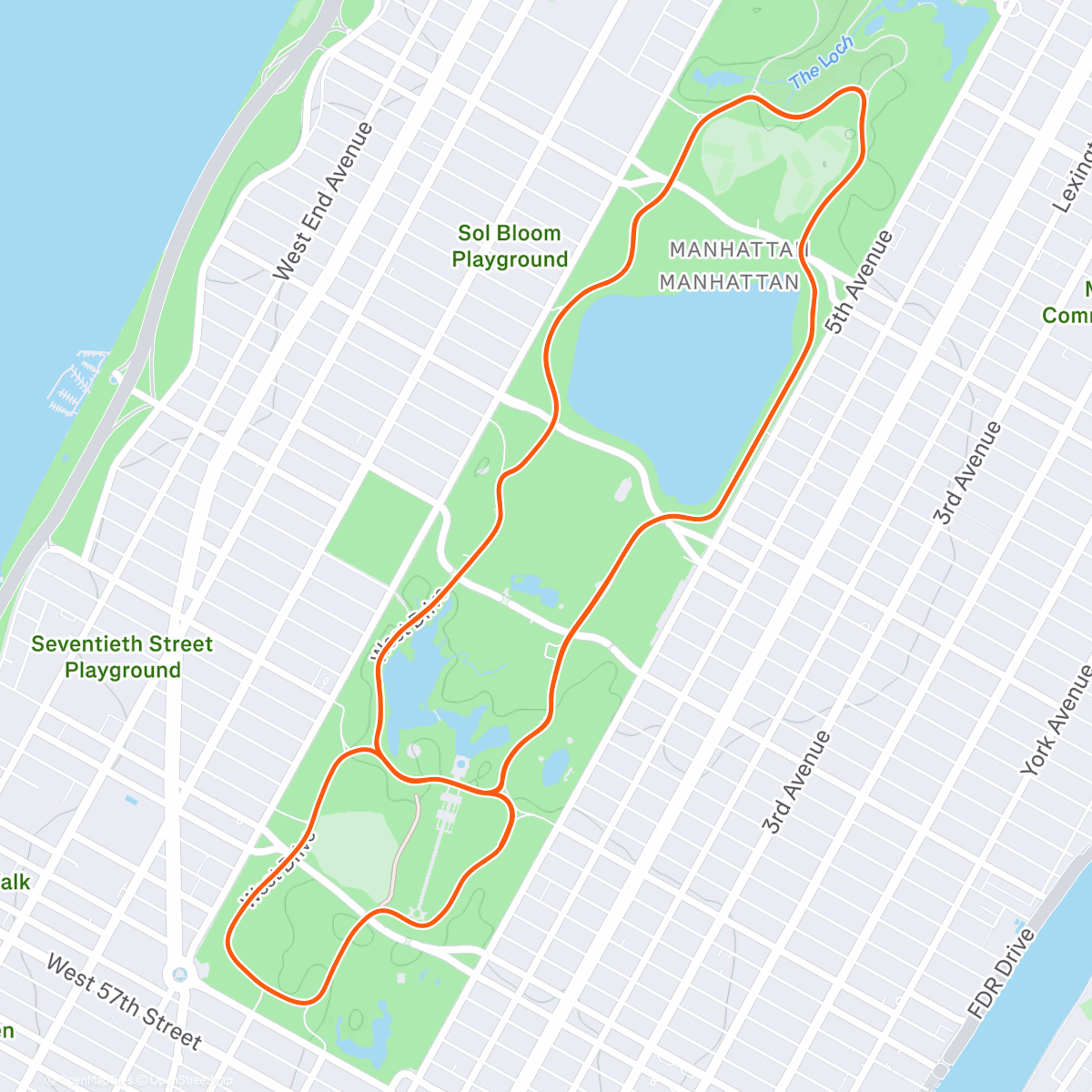 Карта физической активности (Zwift - Gotham Grind in New York)