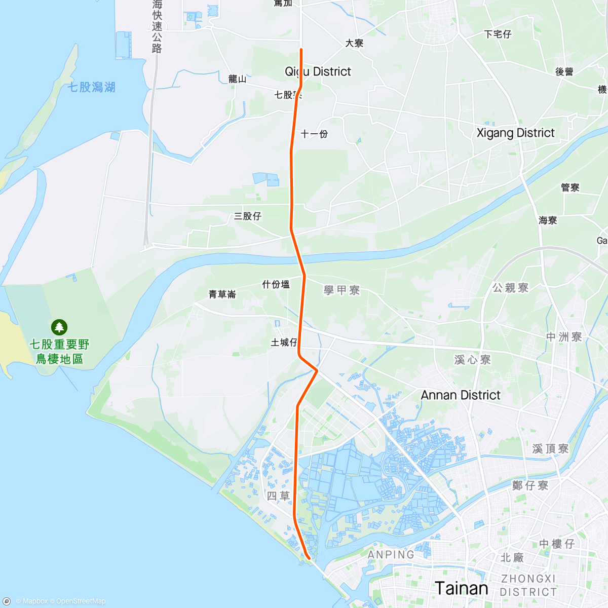 Map of the activity, ROUVY - Group Ride: Anping to Qigu | Taiwan
