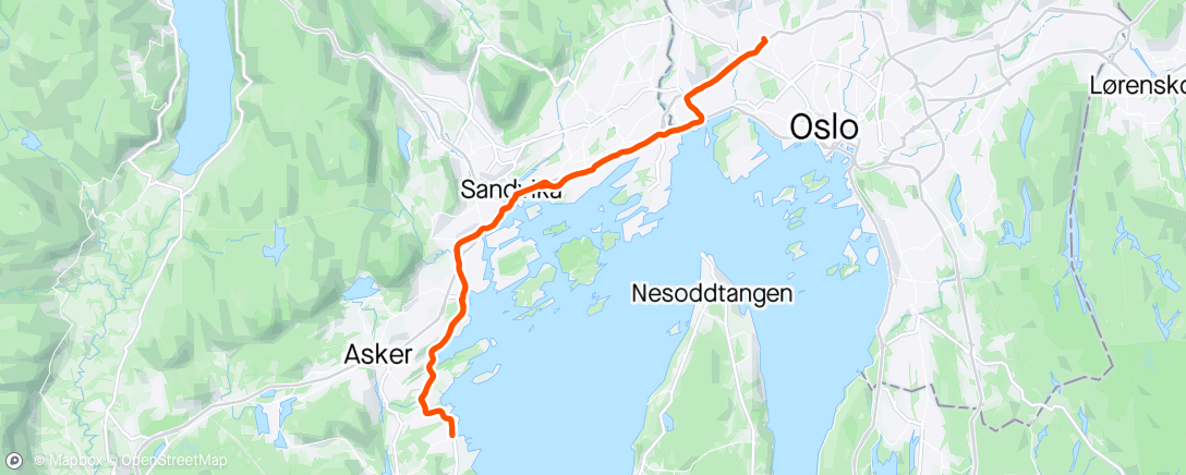 Map of the activity, Kveldstur til Vollen