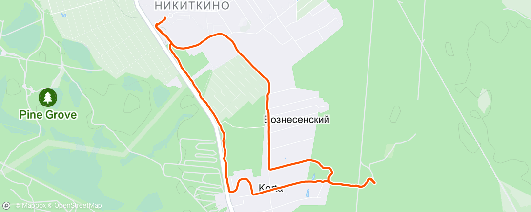 Map of the activity, Morning Run