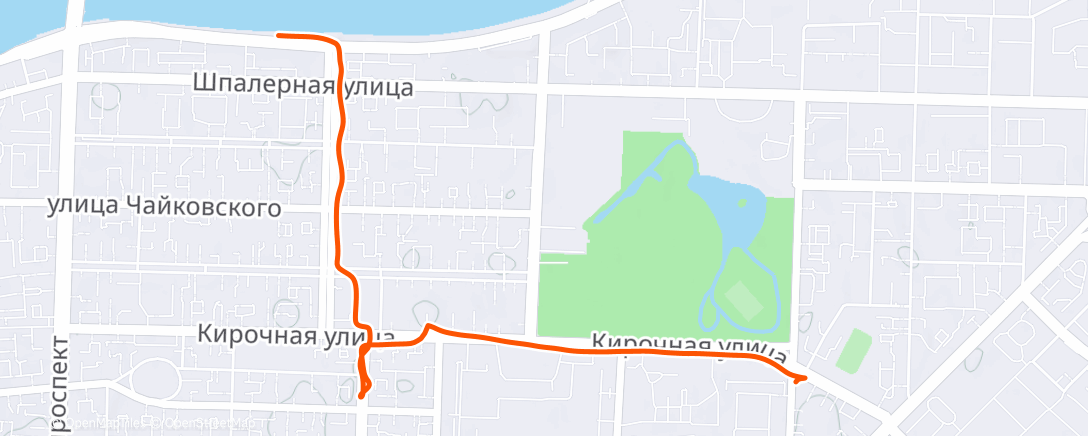 Map of the activity, Полуденный забег