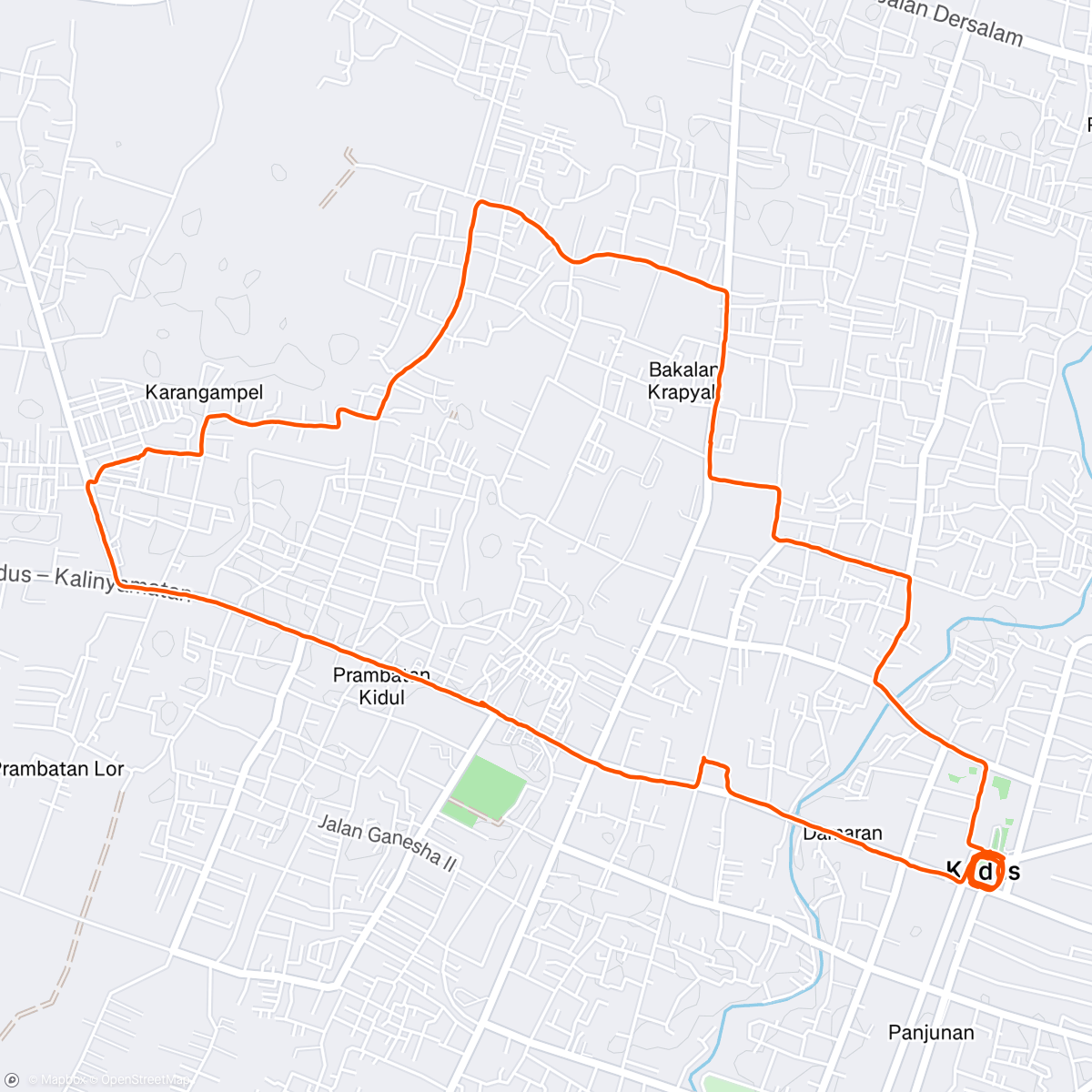 Mapa da atividade, Jogging minggu