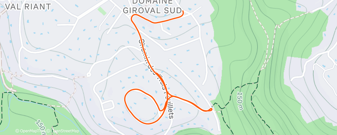 Map of the activity, Course à pied le matin
